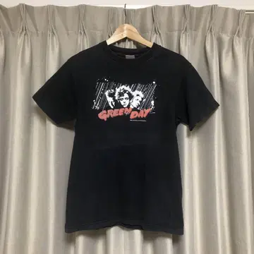 레어 05년제/USA제 GREEN DAY 프린트 T셔츠 블랙(S)