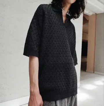 JACQUARD MESH H/S KNIT POLO