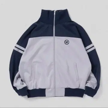 [ 레어 ] 9090 트랙 자켓 바이컬러 자수 N 로고 L 네이비 그레이
