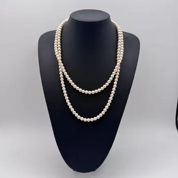 펄 롱 목걸이 약 7mm 구슬