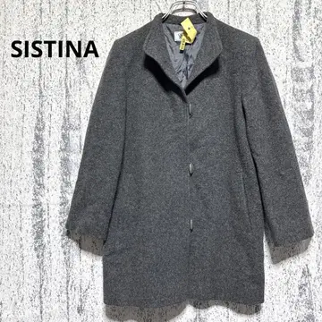 시스티나 피 코트 울 그레이 단추식