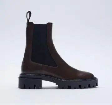 ZARA 사이드 고어 부츠 브라운 트랙 밑창 39