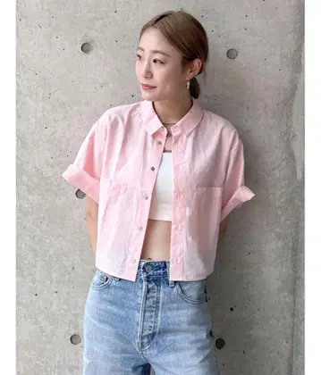 시어 빅 하프 슬리브 셔츠