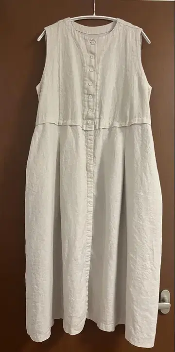 nest Robe 린넨 절개 슬리브리스 원피스