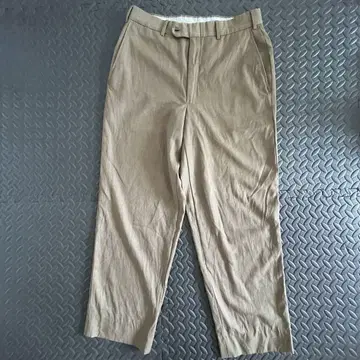 베이지 울 슬랙스