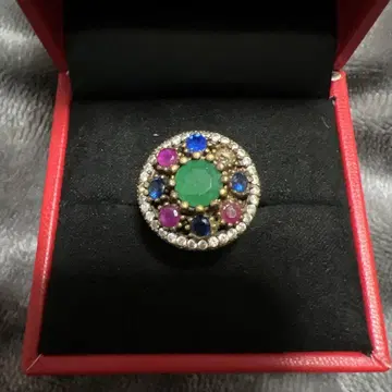 다색 보석풍 스톤 반지 빈티지풍 앤티크 상품