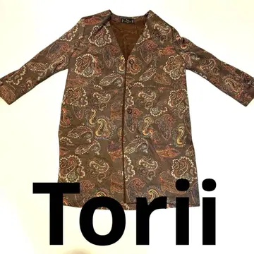 새상품급 Torii 페이즐리 무늬 7부 기장 아우터 관번61