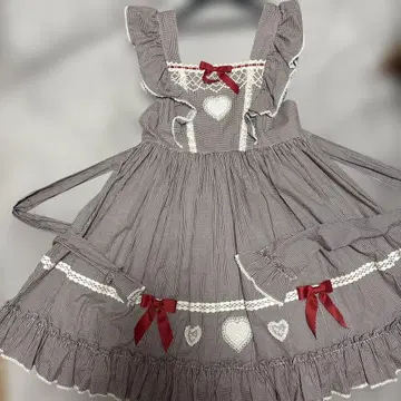 Petit Gingham Heart 오버롤 스커트