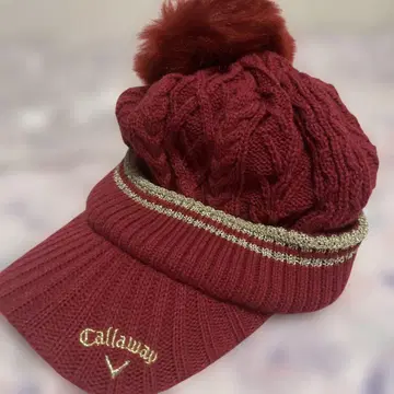Callaway 와인 레드 니트 모자 FR