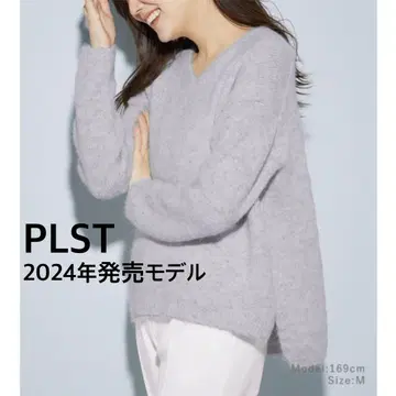 PLST 플라스테 라메 스팽글 믹스 스웨터 L 사이즈 그레이