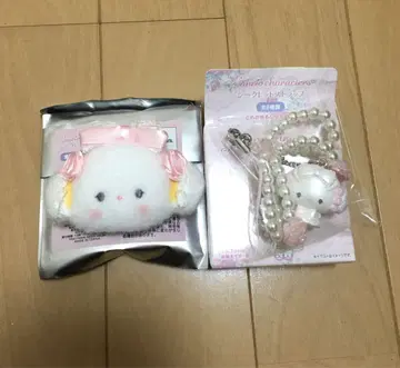 산리오 화이트 프릴 시크릿 스트랩 헤어 클립 코기뮨