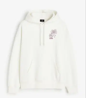 새상품 H&M 화이트 그래픽 와이드 후드티 남성용 L