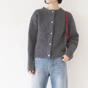coca 더블 페이스 니트 가디건 그레이
