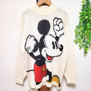 ERNY 미키 니트 레트로 빈티지 레트로 구제 의류 90s