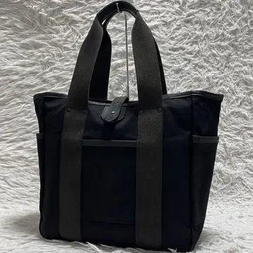 PLAIN 캔버스 백 워크 토트 M 블랙 A4 수납 숄더