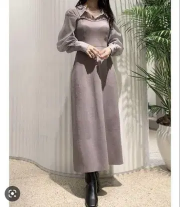 스나이델 오버 셔츠 도킹 니트 원피스