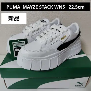 새상품 PUMA 스니커즈 화이트 블랙 22.5cm 통굽