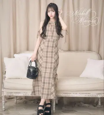 미셸 마카롱 바이어스 체크 머메이드 원피스 XS 사이즈