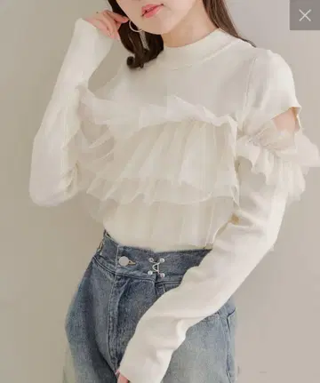 튤 레이어드 니트
