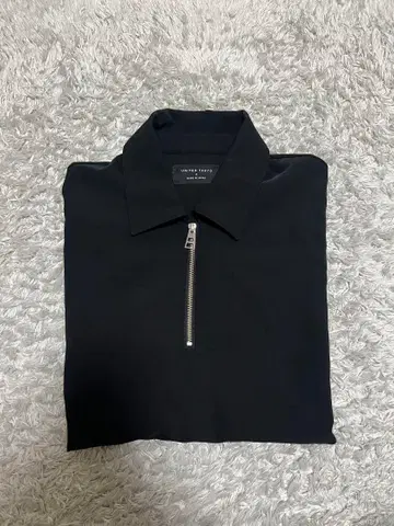 UNITED TOKYO 블랙 지퍼 반팔 셔츠