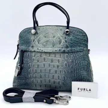 [ 새상품급 ] FURLA PIPER 돔형 핸드백 2way 악어 엠보싱