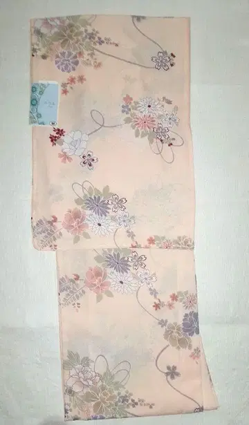홑겹 워셔블 기모노 옅은 오렌지 M 사이즈