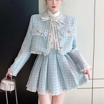 프릴 트위드 셋업 신데렐라 트위드 셋업 K-스타일 슬림