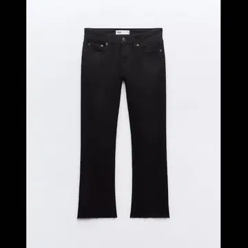 ZARA ZW LOW RISE 크롭 데님 팬츠 블랙 부츠컷