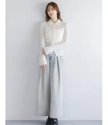시어 모헤어 폴로 니트