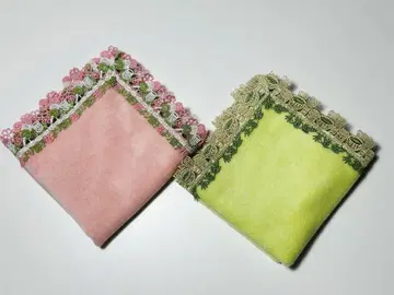 친 레이스 손수건 2장 화 레이스 다도 시즌 레이스 꽃보다 경단