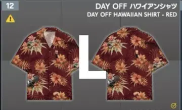 tgs2025 타르코프 DAYOFF 하와이안 셔츠 빨간색 도쿄 게임쇼