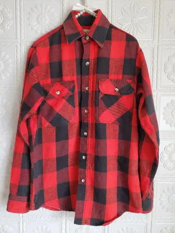 버팔로 체크 80s St.John's Bay 플란넬 셔츠 S