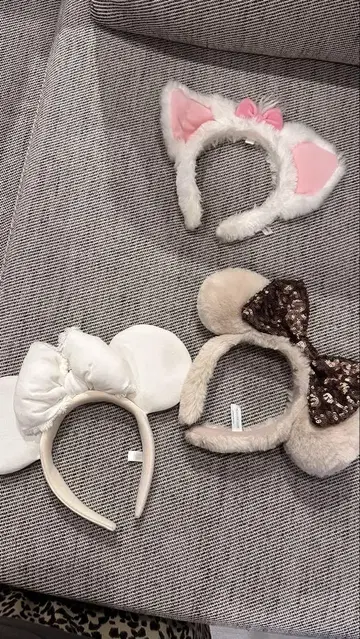 고양이 귀 미키풍 머리띠 세트