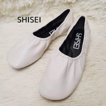 [ 새상품급 ] SHISEI 개더 발레 슈즈 가죽 화이트 24cm