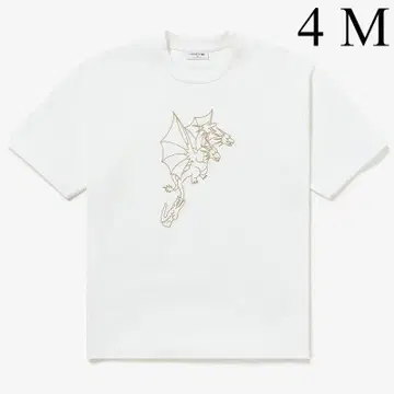 라코스테 x 고질라 T셔츠 화이트 4 M LACOSTE GODZILLA