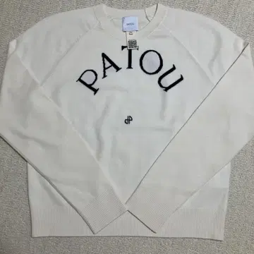 PATOU 로고 포함 긴팔 니트 스웨터 XL 화이트