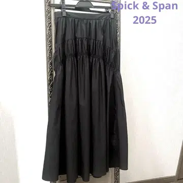 스픽 앤 스팬 코튼 나일론 개더 스커트 36 블랙