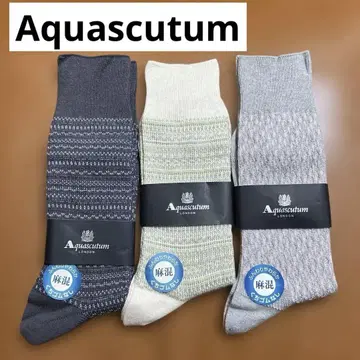 3 [새상품] 아쿠아 스큐텀 Aquascutum 삭스 양말 3켤레 세트