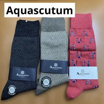 5 [ 새상품 ] 아쿠아 스큐텀 Aquascutum 삭스 양말 3족 세트