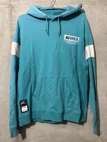 AVIREX 터콰이즈 후드티 2XL