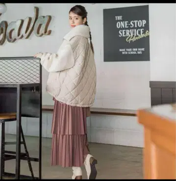 비키 [ 복슬복슬 보아가 도킹 ] 타프타 퀼트 충전솜 블루종