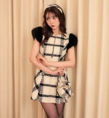 M me eme 엠미에메 메종 트위드 미니 원피스 WHT 설명 필독