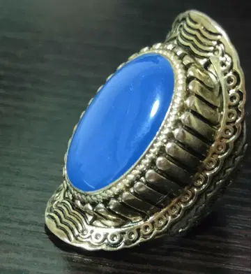 Lapis Style 라피스 라줄리풍 빅 사이즈 오벌 반지