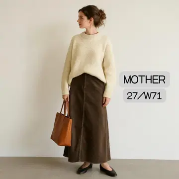 MOTHER 맥시 길이 코듀로이 스커트 27 컷오프 새상품급 레어 컬러