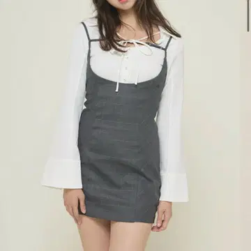 ANDMARY Betty layered check dress