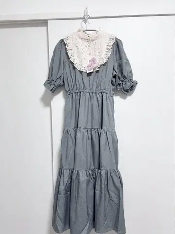 새상품 아오키 미사코 원피스 그레이 요크 옷깃 S 시마무라