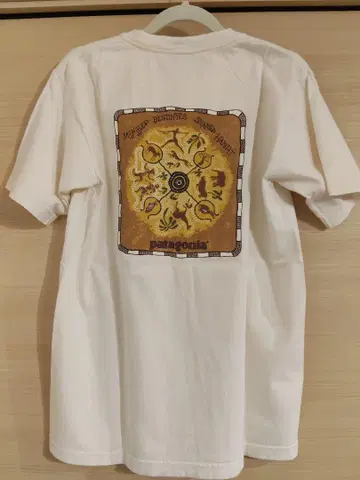 파타고니아 빈티지 T셔츠 90년대 민족 에크루 내추럴 사이즈 S