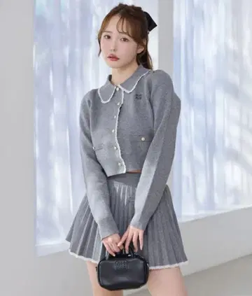 NICE CLAUP 그레이 니트 셋업