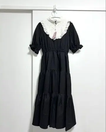 새상품 아오키 미사코 원피스 블랙 블랙 요크 옷깃 S 시마무라