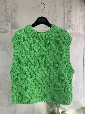 미사용 새상품 zara 니트 베스트 M green ZARA 자라